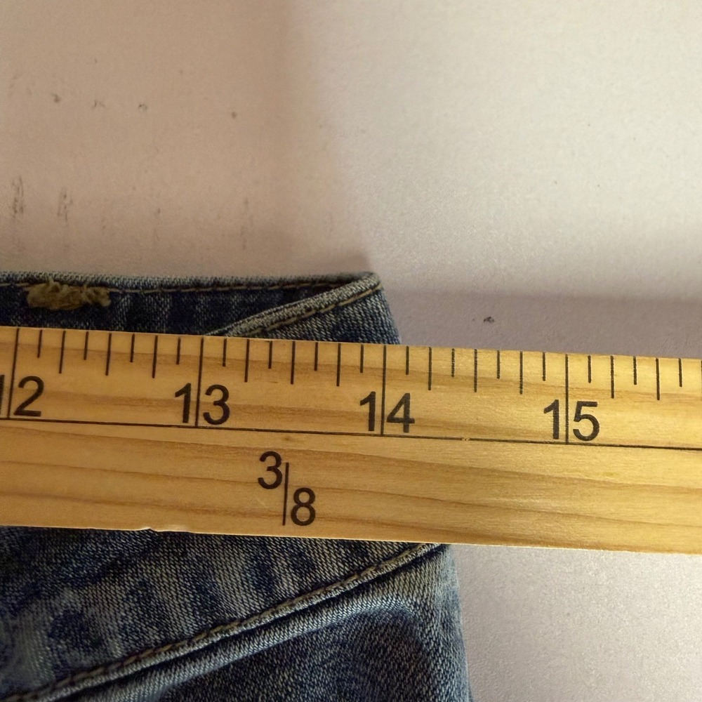 Cache Low Rise Bootcut Jeans Womens 4 Blue Rhinestone Jewel Embellished Y2K - Picture 5 of 8